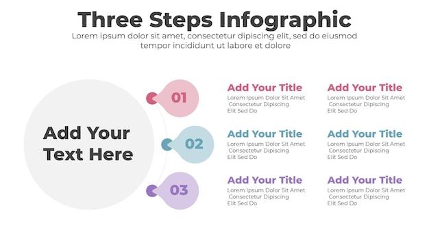 Flat banners for infographic. presentation slide with 3 options or steps