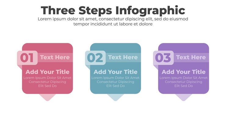 Vector flat banners for infographic. presentation slide with 3 options or steps