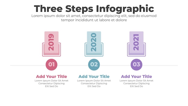 Flat banners for infographic. presentation slide with 3 options or steps