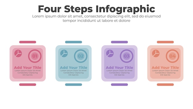 Flat banners for infographic. presentation slide with 4 options or steps