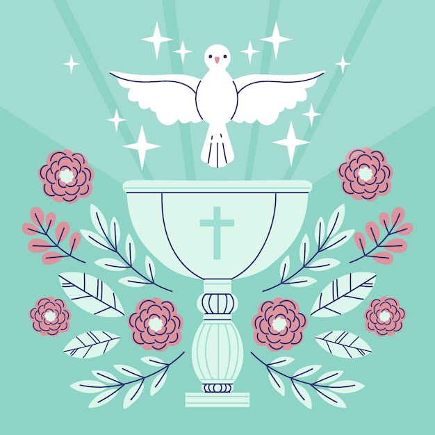 Vector flat baptism concept illustration