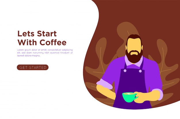 flat barista coffee illustration