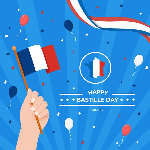 Vector flat bastille day