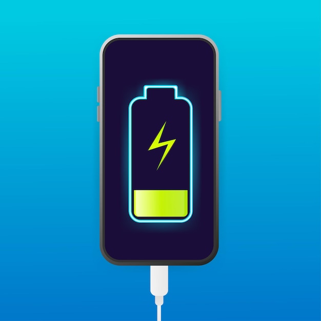 Carica della batteria scarica per la progettazione di dispositivi mobili.