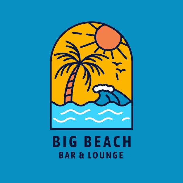 flat beach logo template