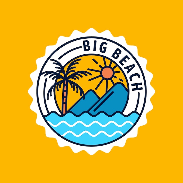 flat beach logo template