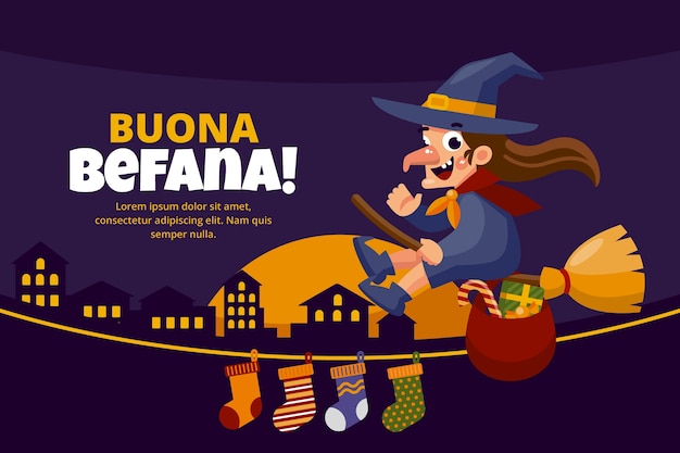 Flat befana background