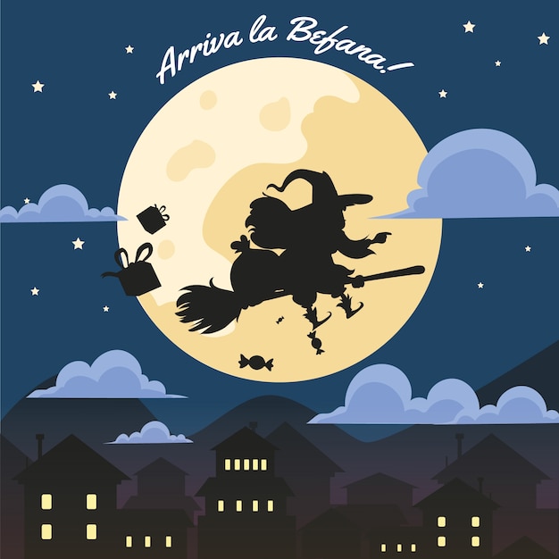 Vector flat befana background