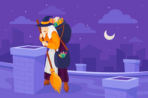 Flat befana background