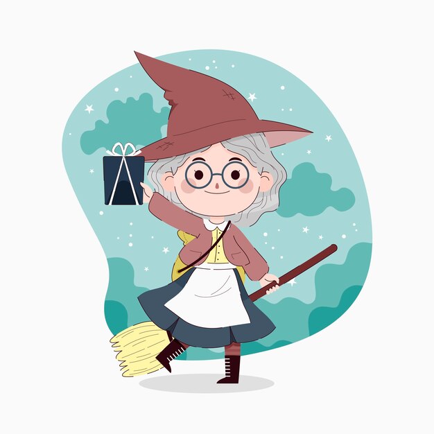 Flat befana illustration