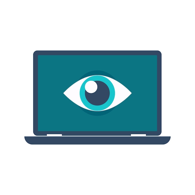 Flat biometric eye view concept flat design