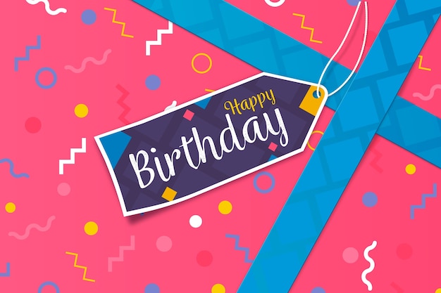 Vector flat birthday background concept