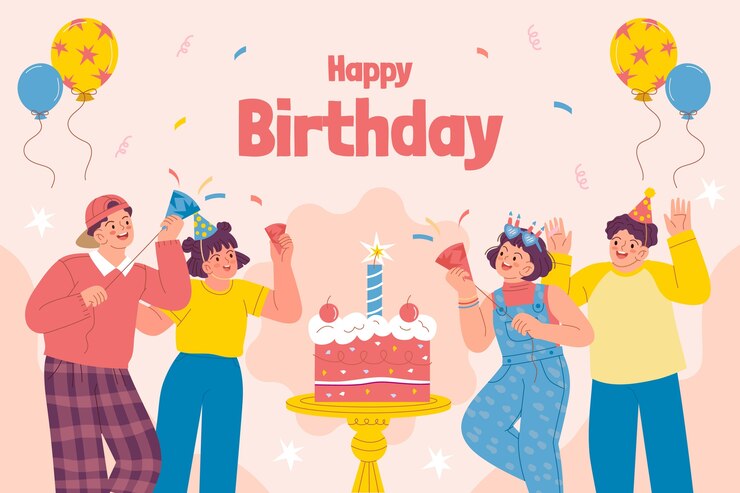 Vector 평평한 생일파티 배경