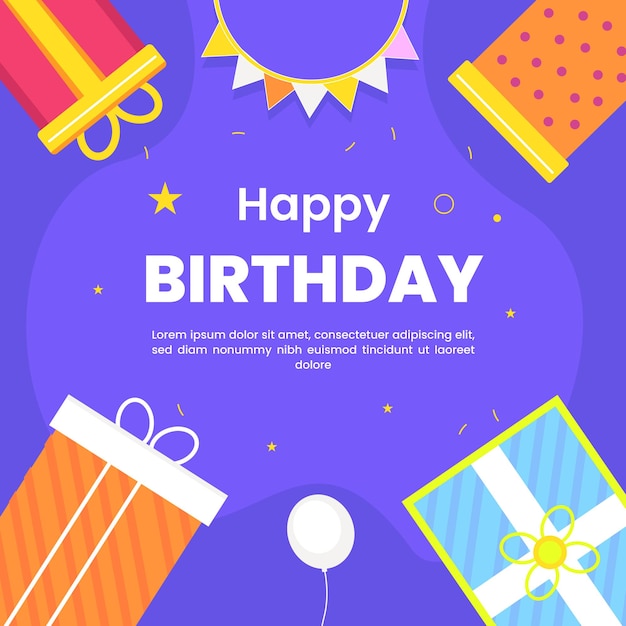 Flat Birthday Party Instagram Post