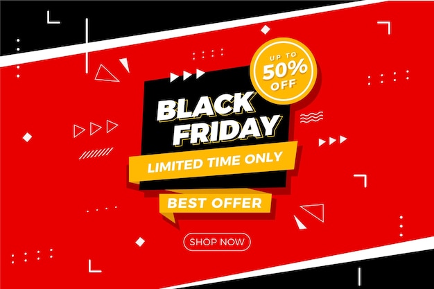 Flat black friday background