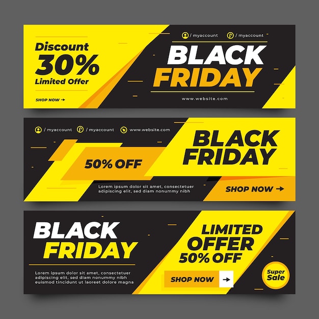 Vector flat black friday banners