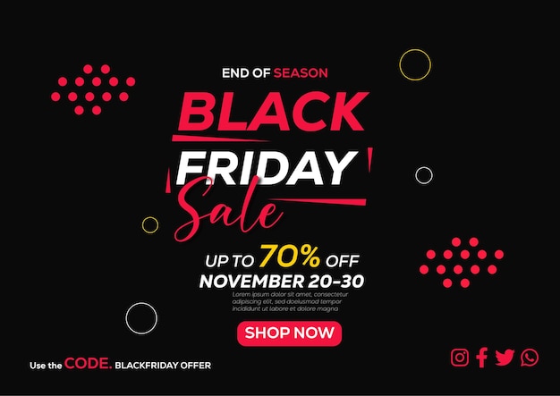 Vector flat black friday brochure template