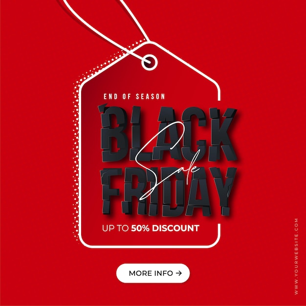 Modello di progettazione del fondo di vendita di black friday piatto