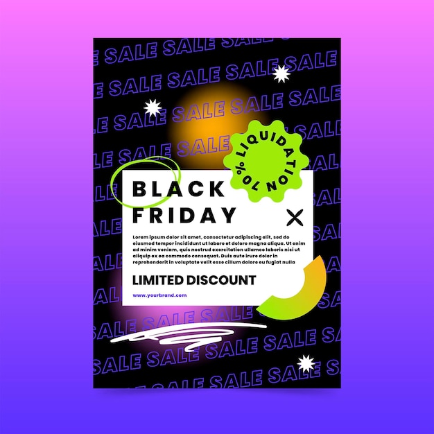 Vector flat black friday vertical poster template