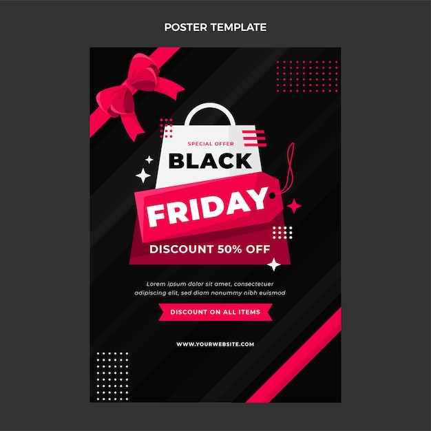 Vector flat black friday vertical poster template