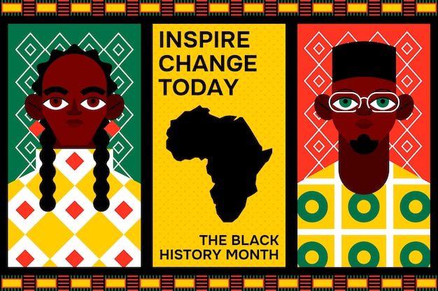 Vector flat black history month background