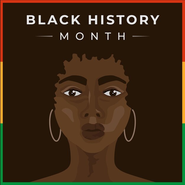 Flat black history month illustration