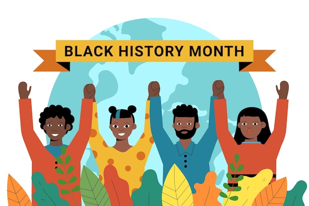 Vector flat black history month illustration