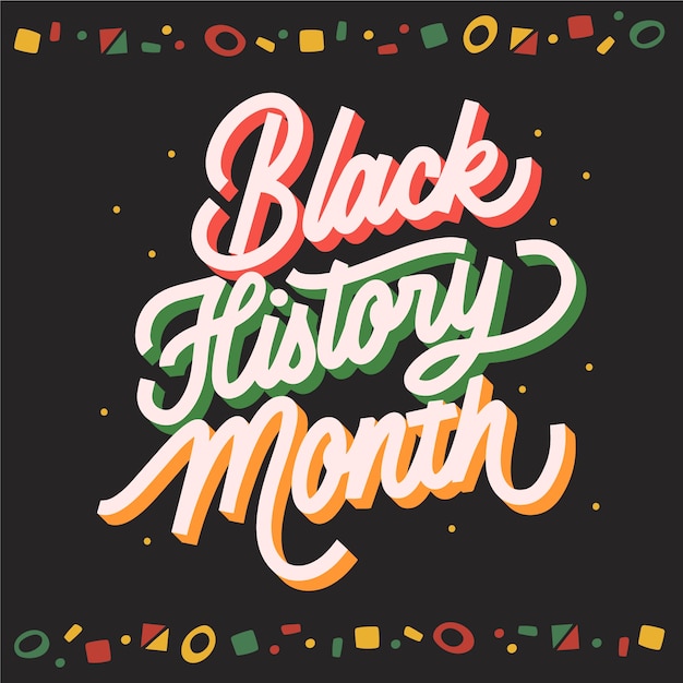 Flat black history month text illustration