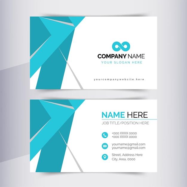 flat blue business card design