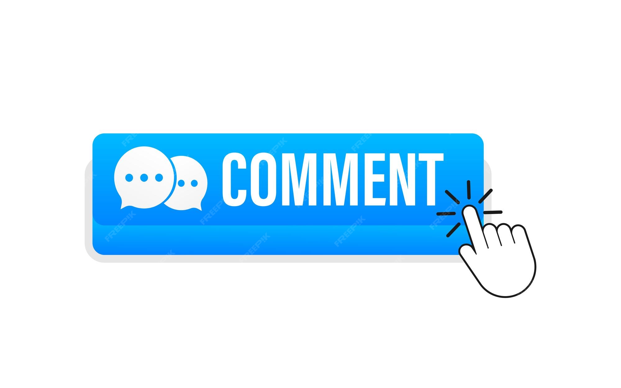Premium Vector | Flat blue comment button. Flat vector. Computer mouse ...