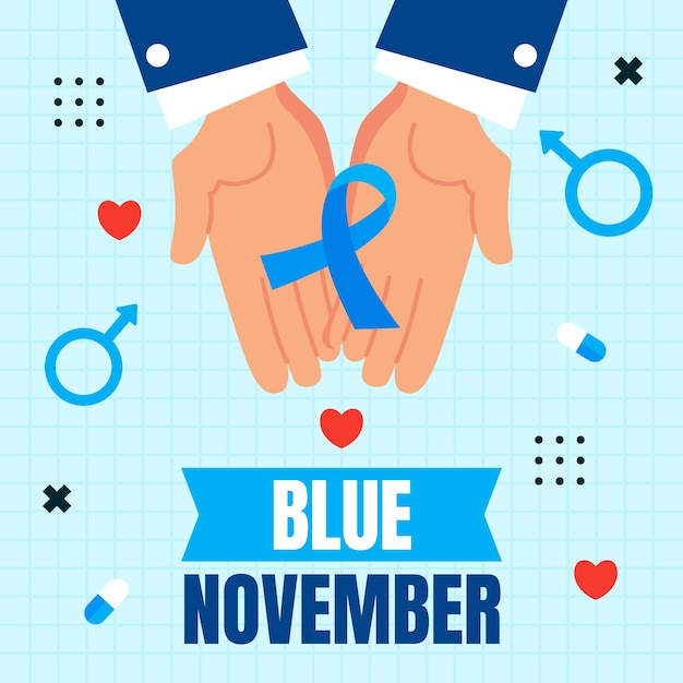 flat blue november illustration