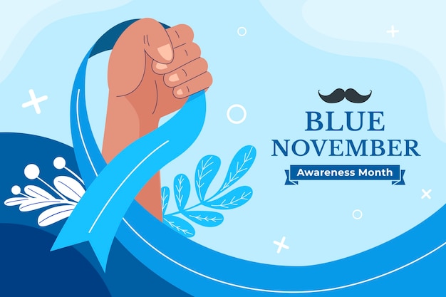 Flat blue november illustration