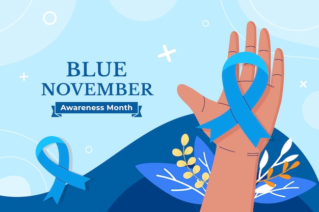 flat blue november illustration