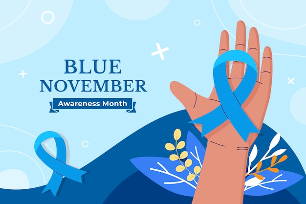 Vector flat blue november illustration