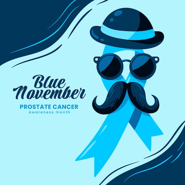 Vector flat blue november illustration