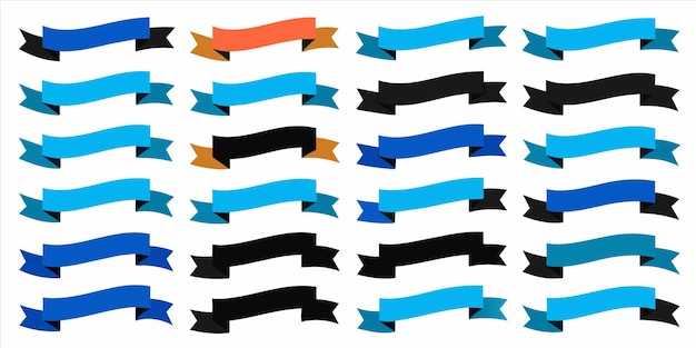 Vector flat blue ribbon vector illustration for multiple use