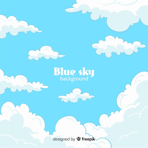 Vector flat blue sky background