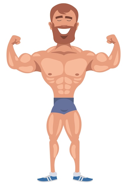 Vector flat bodybuilder