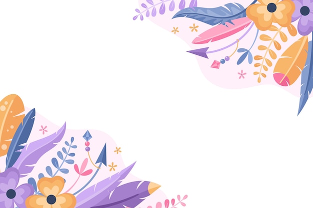 Vector flat boho background