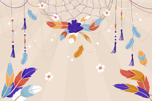 flat boho background