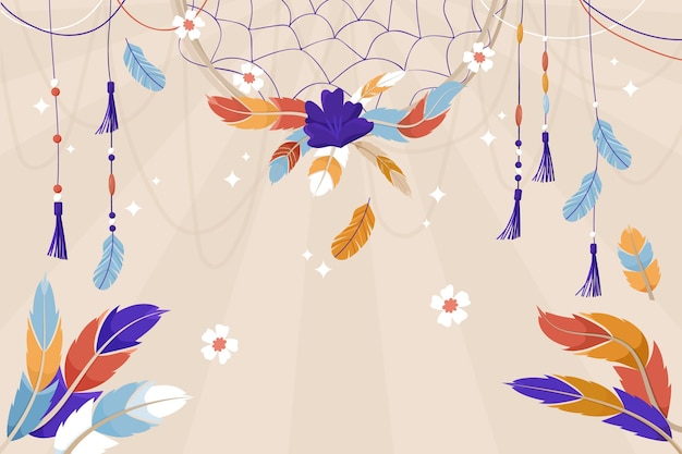 Vector flat boho background