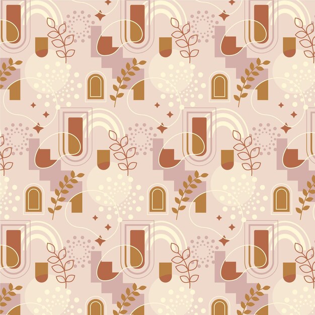 Vector flat boho pattern design