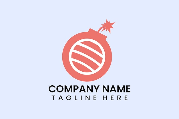 Flat bomb sushi logo template illustration