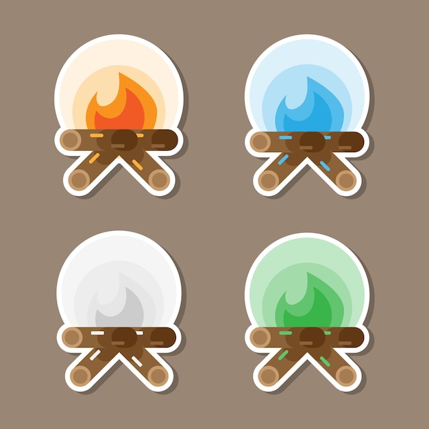 Flat Bonfire with different color