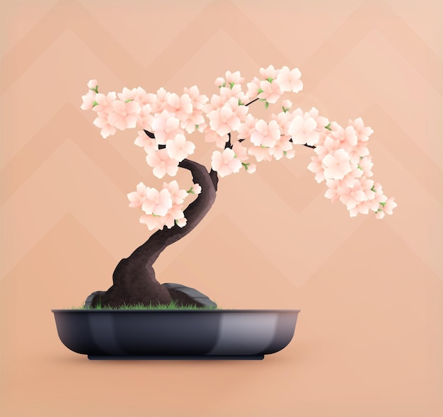 Flat bonsai tree