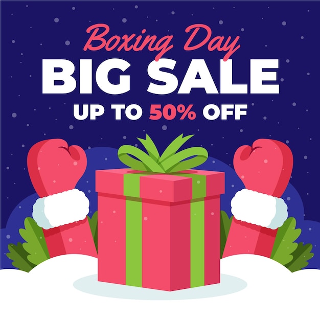 Vector flat boxing day sale illustration