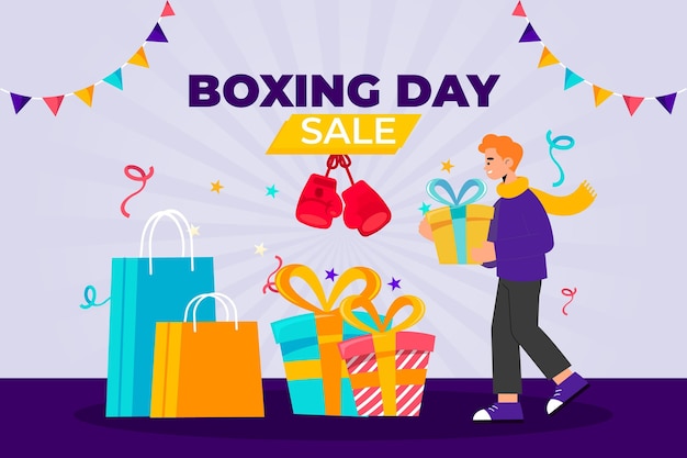 Flat boxing day sale illustration