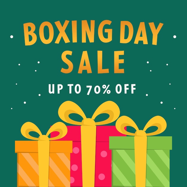 Flat boxing day sale illustration