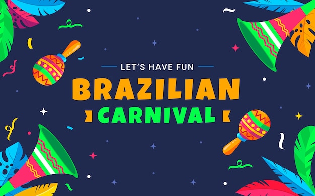 Flat brazilian carnival background