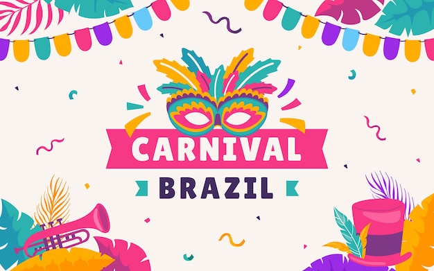 Flat brazilian carnival background